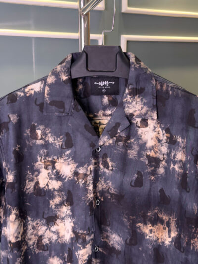 AOP Print Casual Cuban Collar Shirt for Men
